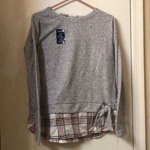 IZOD tie-front 2-fer sweatshirt